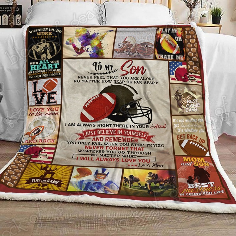 To My Son Football CL301321MDF Sherpa Fleece Blanket