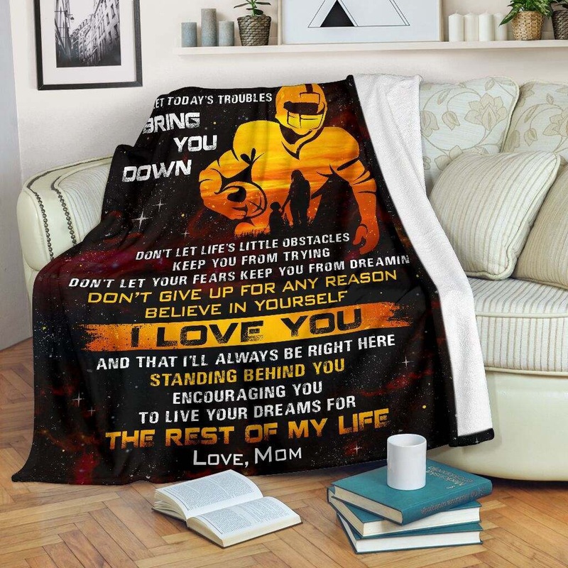 To My Son Football CLA02120141F Sherpa Fleece Blanket