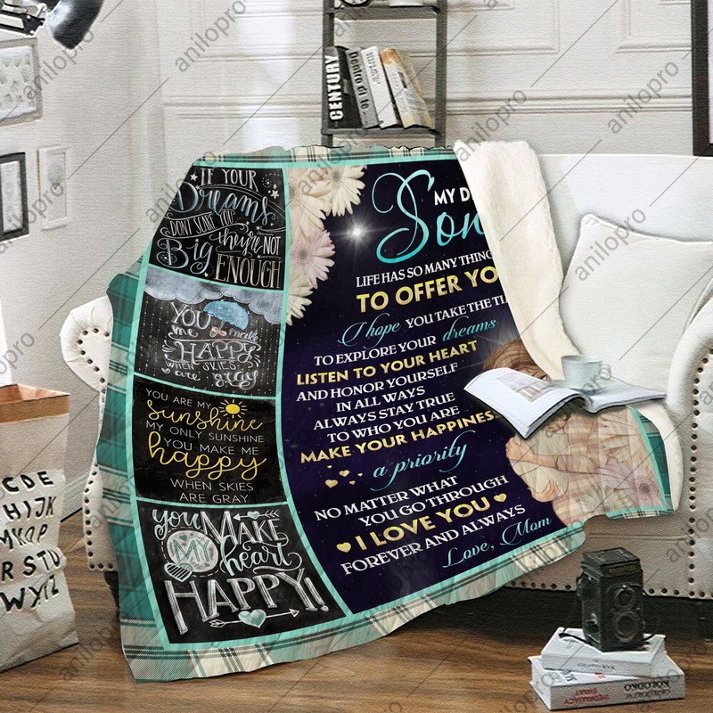 To My Son Mom CL02111686MDF Sherpa Fleece Blanket