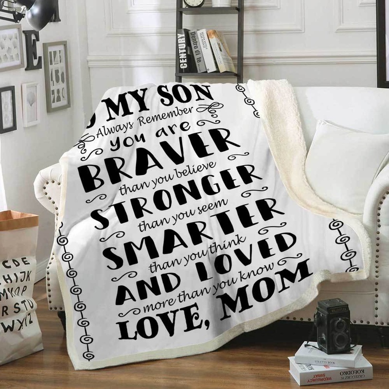 To My Son Mom CL2100213MDF Sherpa Fleece Blanket