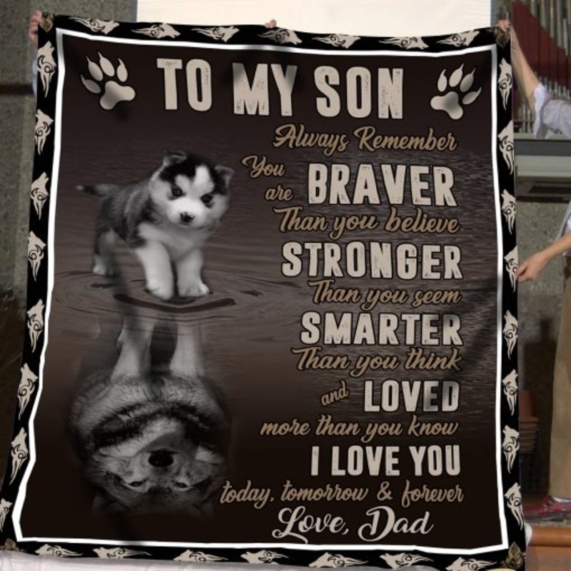 To My Son Wolf CLA0312153F Sherpa Fleece Blanket