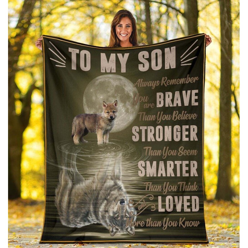 To My Son Wolf CLA0412206F Sherpa Fleece Blanket