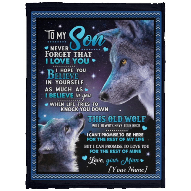 to my son wolf CLA2612162F Sherpa Fleece Blanket