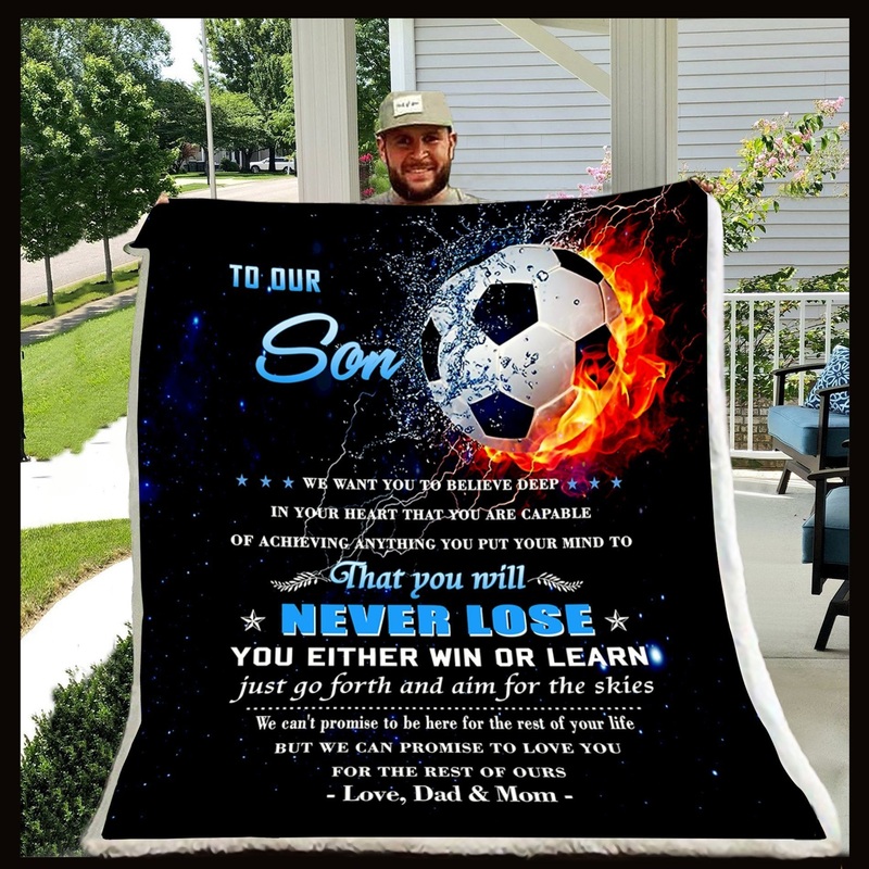 To Our Son Soccer CL30100583MDF Sherpa Fleece Blanket