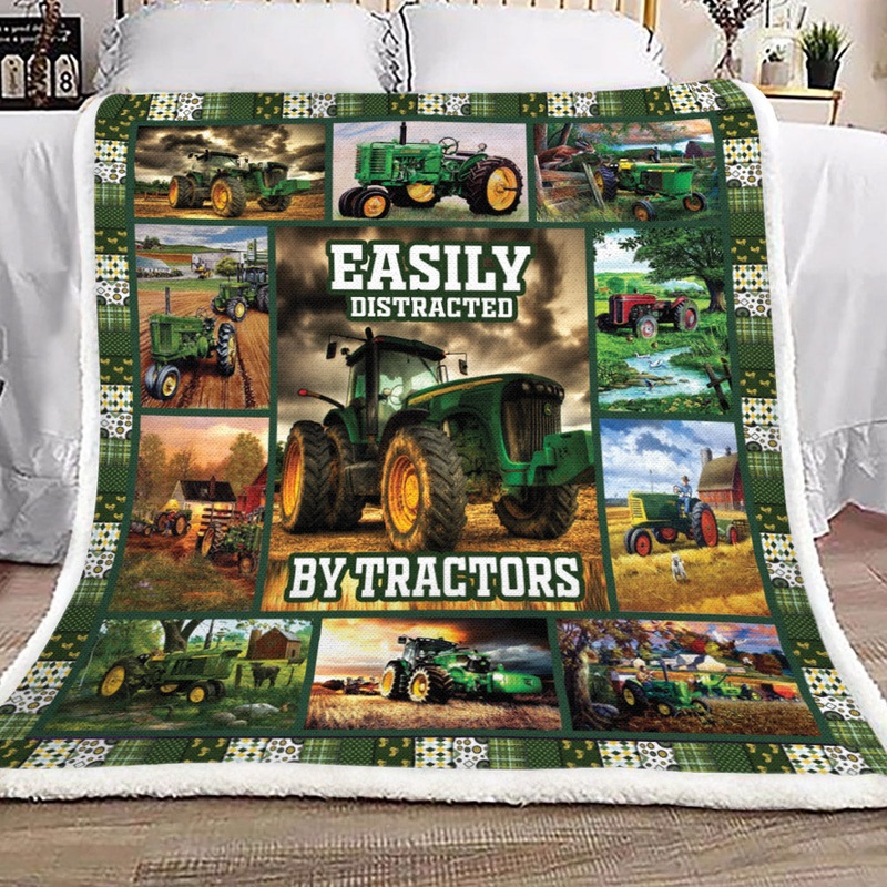 Tractors YH25100080F Sherpa Fleece Blanket