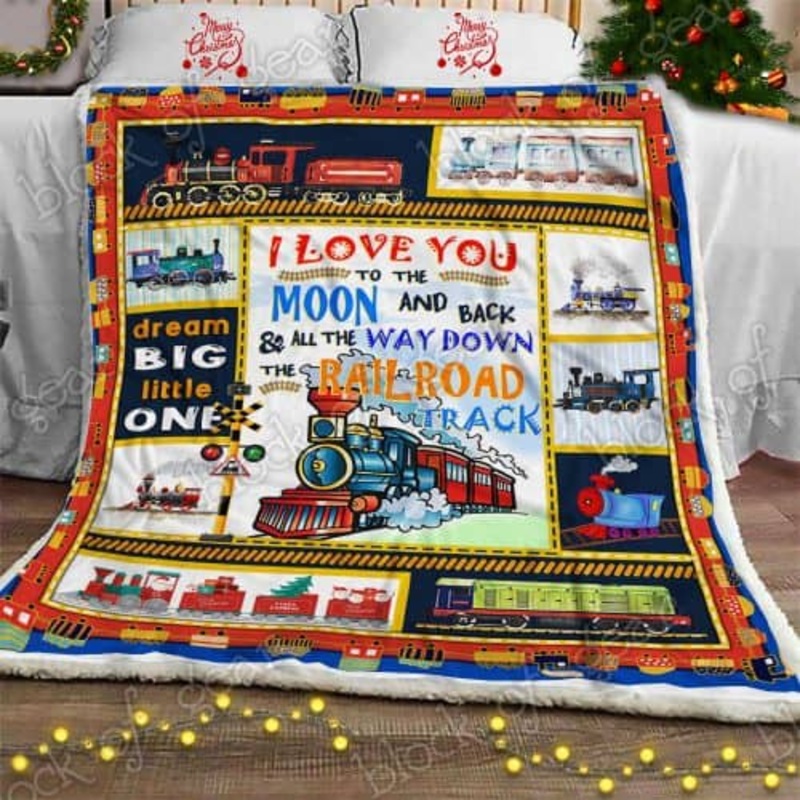 Train Boy CL14100064MDF Sherpa Fleece Blanket