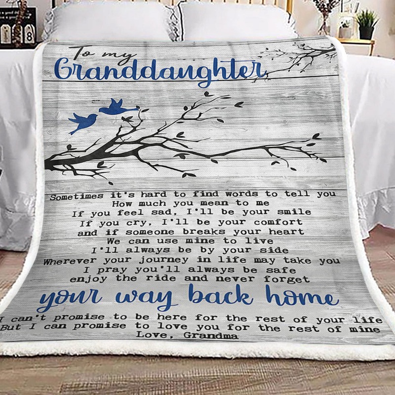 Tree Of Life Bird To My Granddaughter Love Grandma CL16110662MDF Sherpa Fleece Blanket