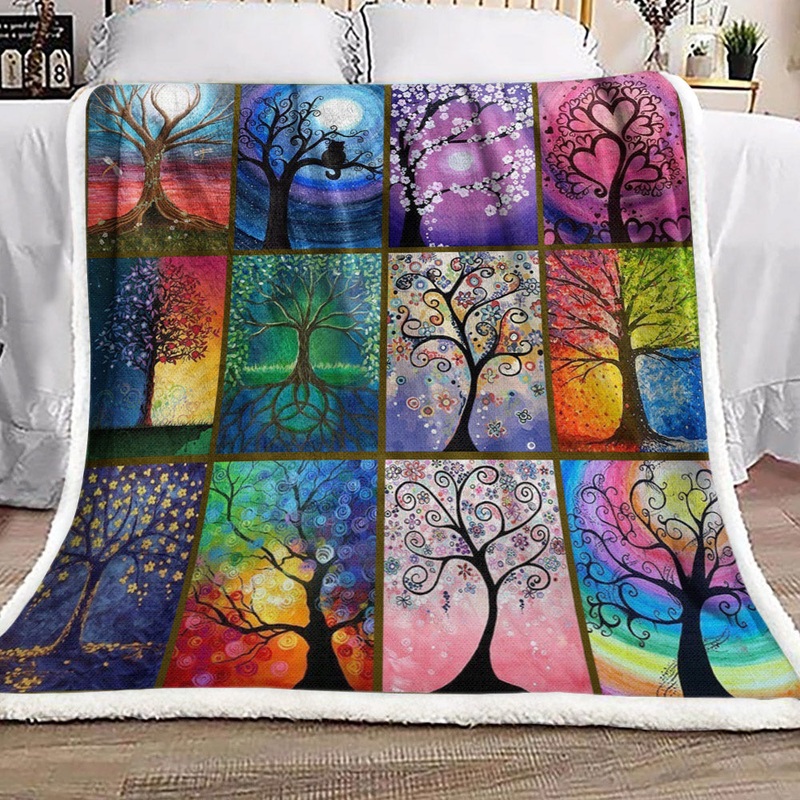 Tree Of Life BT0210242F Sherpa Fleece Blanket