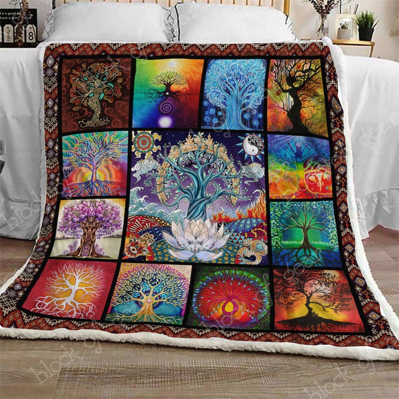 Tree Of Life CL301327MDF Sherpa Fleece Blanket