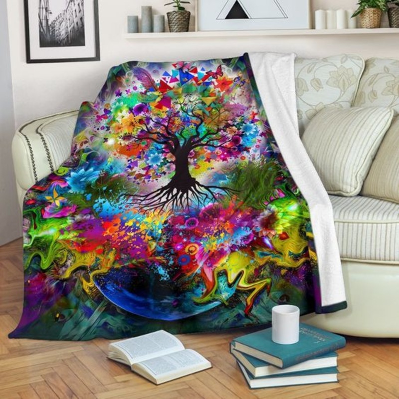 Tree Of Life CLA0810466F Sherpa Fleece Blanket