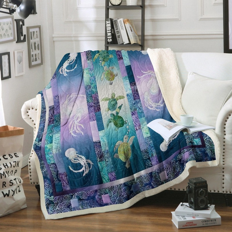 Turtle BL1809121F Sherpa Fleece Blanket