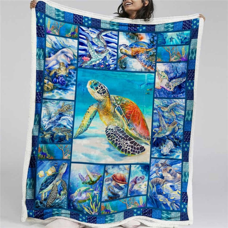 Turtle CLP1010107T Sherpa Fleece Blanket
