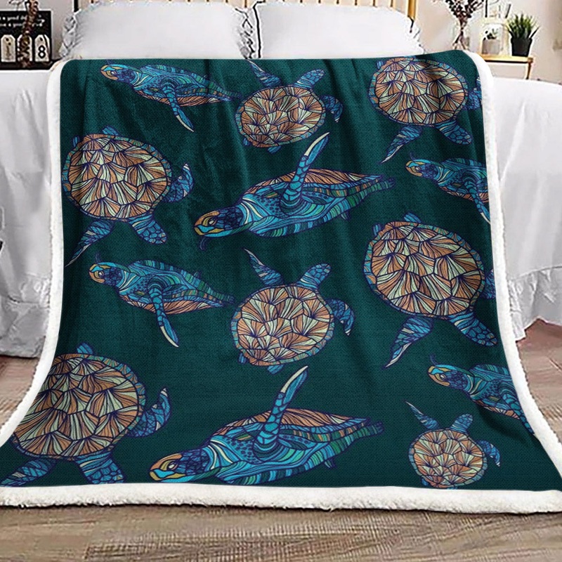 Turtle ML0310222F Sherpa Fleece Blanket