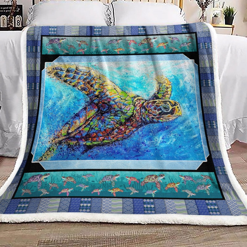 Turtle NT1510237F Sherpa Fleece Blanket