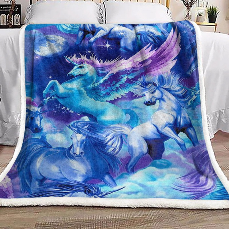 Unicorn HN0710186F Sherpa Fleece Blanket