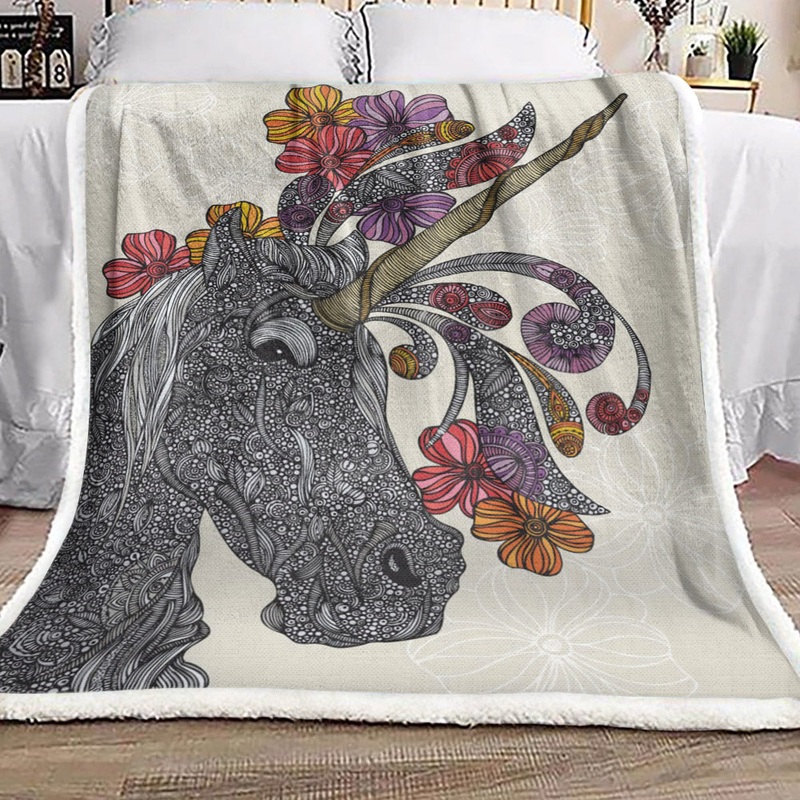Unicorn HN1909135F Sherpa Fleece Blanket