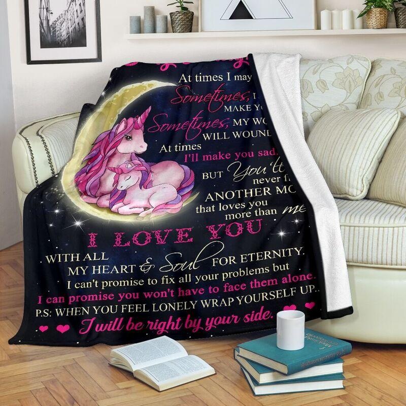 Unicorn Mom To My Daughter CLM1012711S Sherpa Fleece Blanket