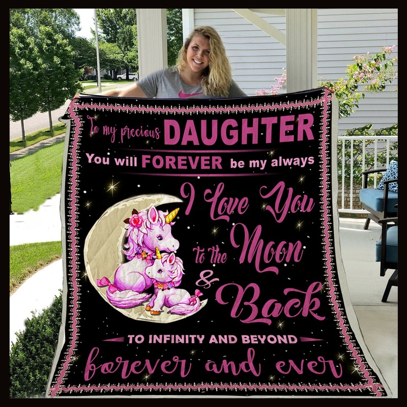 Unicorn To My Precious Daughter CL30100599MDF Sherpa Fleece Blanket