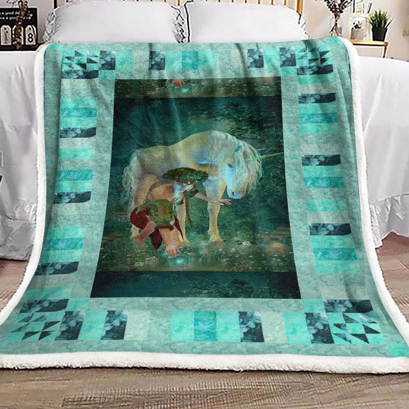 UnicornCL24100300MDF Sherpa Fleece Blanket