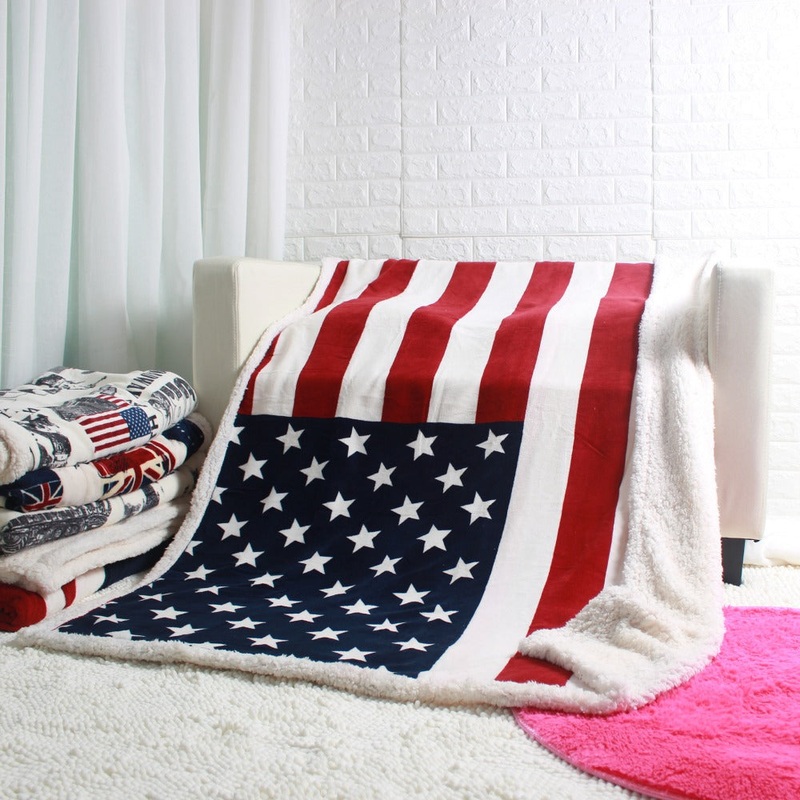 Us Flag CLP2810162TT Sherpa Fleece Blanket