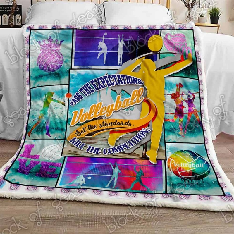 Volleyball Girl Try To Keep Up CLA08110812F Sherpa Fleece Blanket