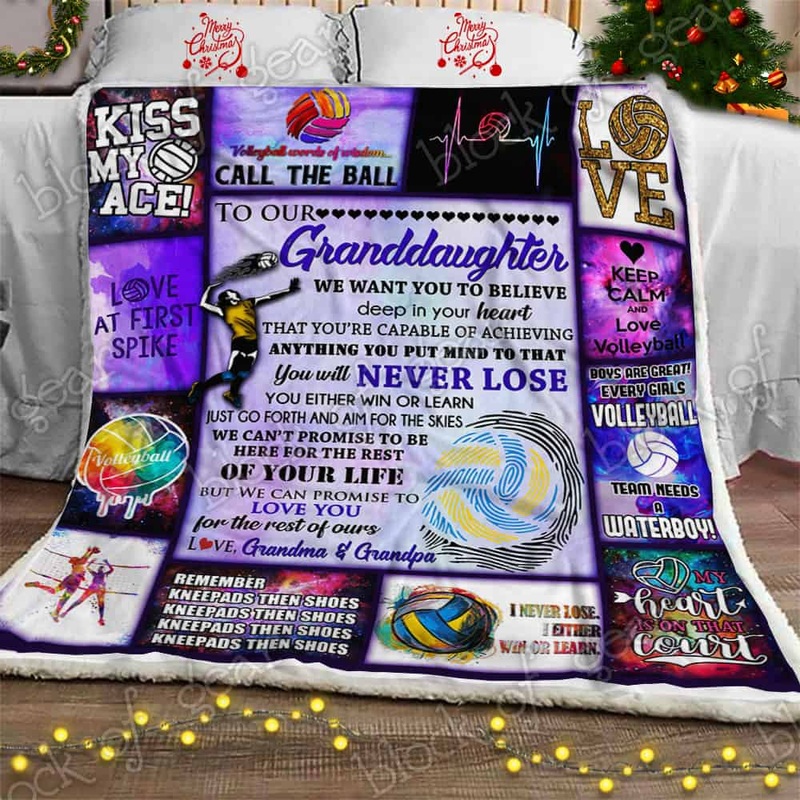 Volleyball Grandddaughter Love Grandma CL11100219MDF Sherpa Fleece Blanket