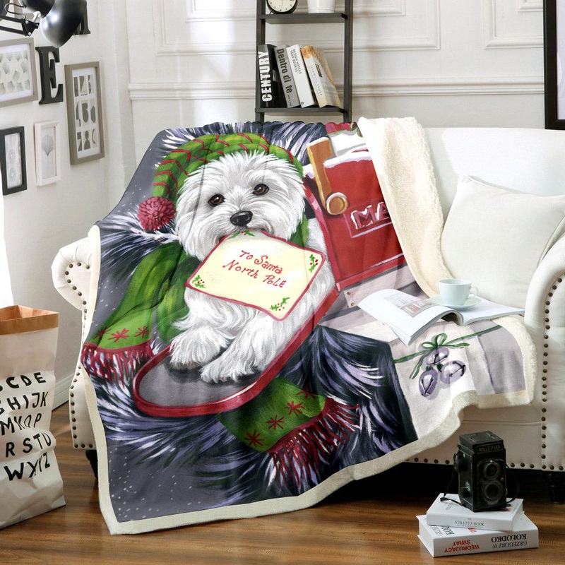 West Highland White Terrier Christmas HM1409122TT Sherpa Fleece Blanket