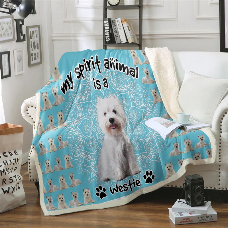 Westie CL02111770MDF Sherpa Fleece Blanket