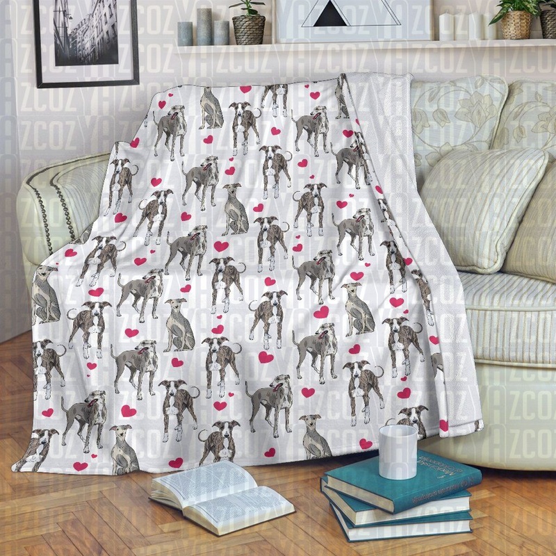 Whippet Heart CL21110919MDF Sherpa Fleece Blanket