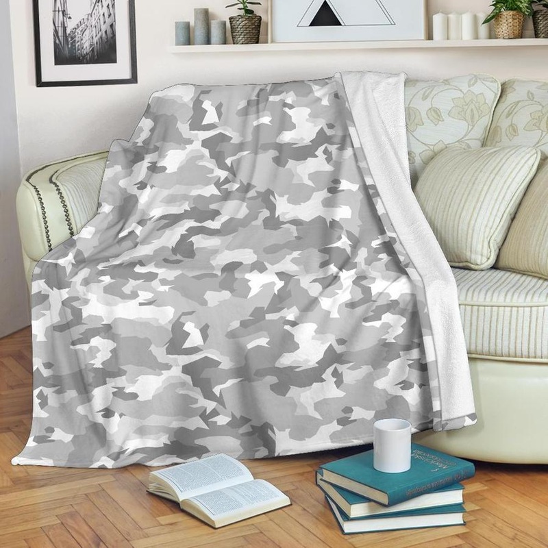 White Snow Camouflage CLH0111716F Sherpa Fleece Blanket