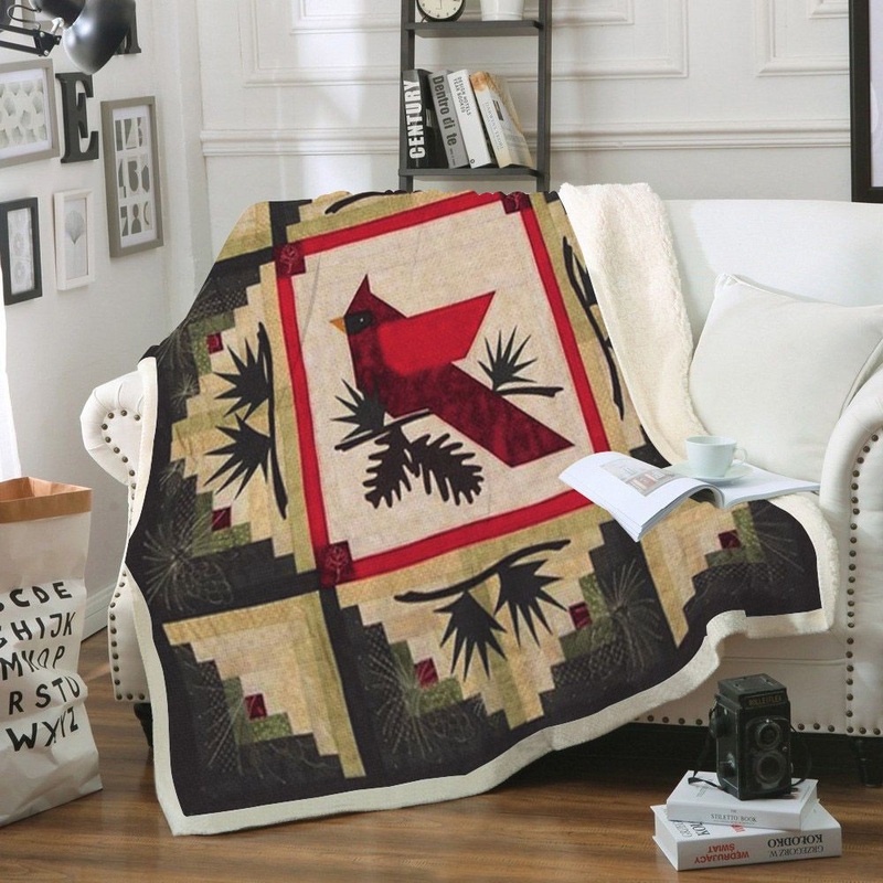 Winter Cardinal CL12120178MDF Sherpa Fleece Blanket