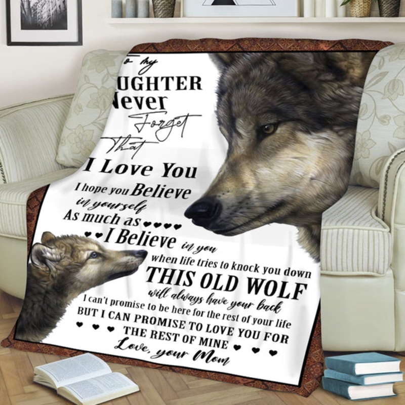 Wolf Daughter Mom CLA11120023F Sherpa Fleece Blanket