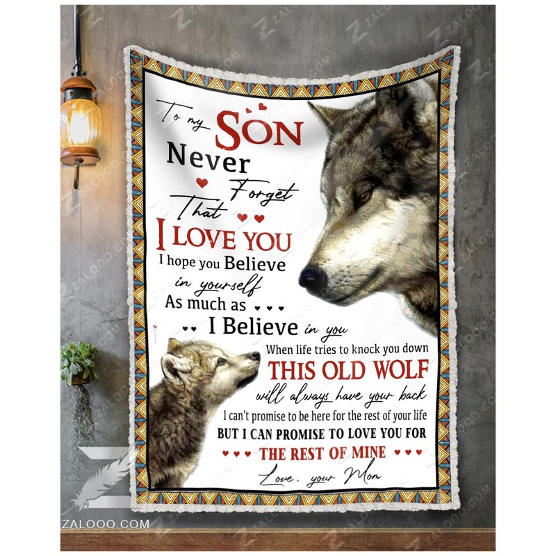 Wolf To My Son Love Mom CL26110645MDF Sherpa Fleece Blanket