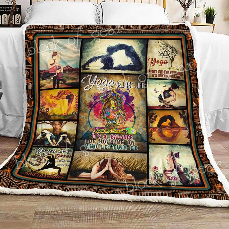 Yoga Life CL1909215MDF Sherpa Fleece Blanket