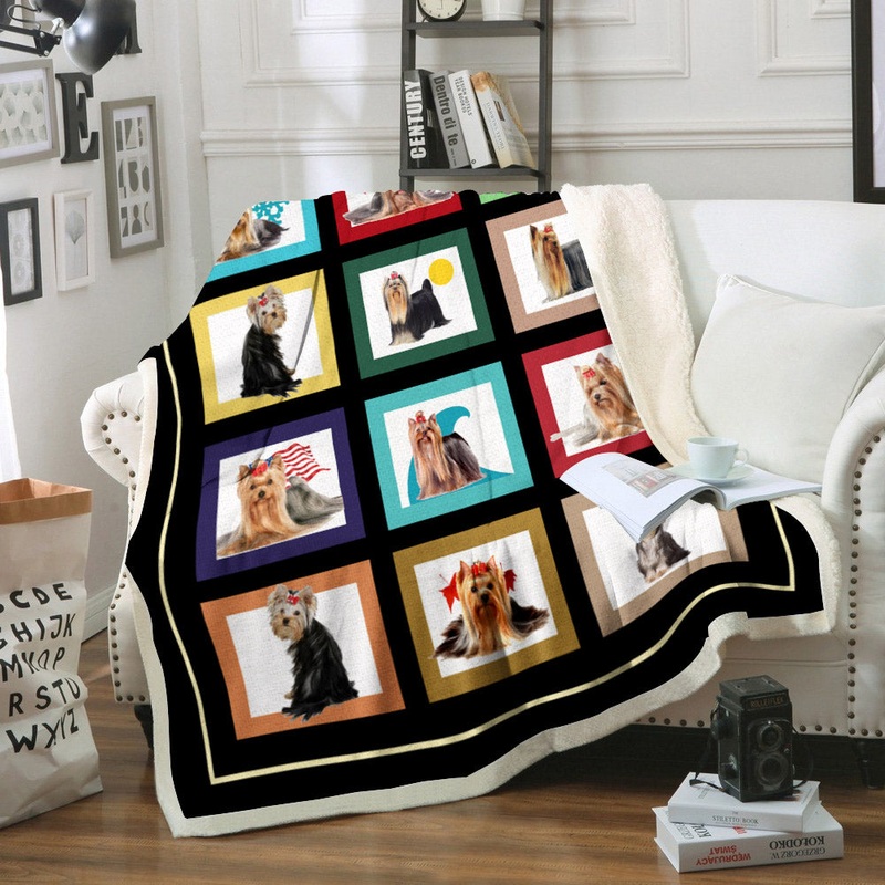 Yorkie CL02111112MDF Sherpa Fleece Blanket