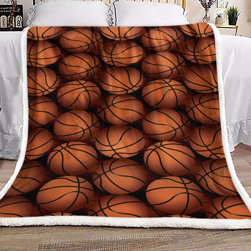 Basketball Balls HN051022F Sherpa Fleece Blanket