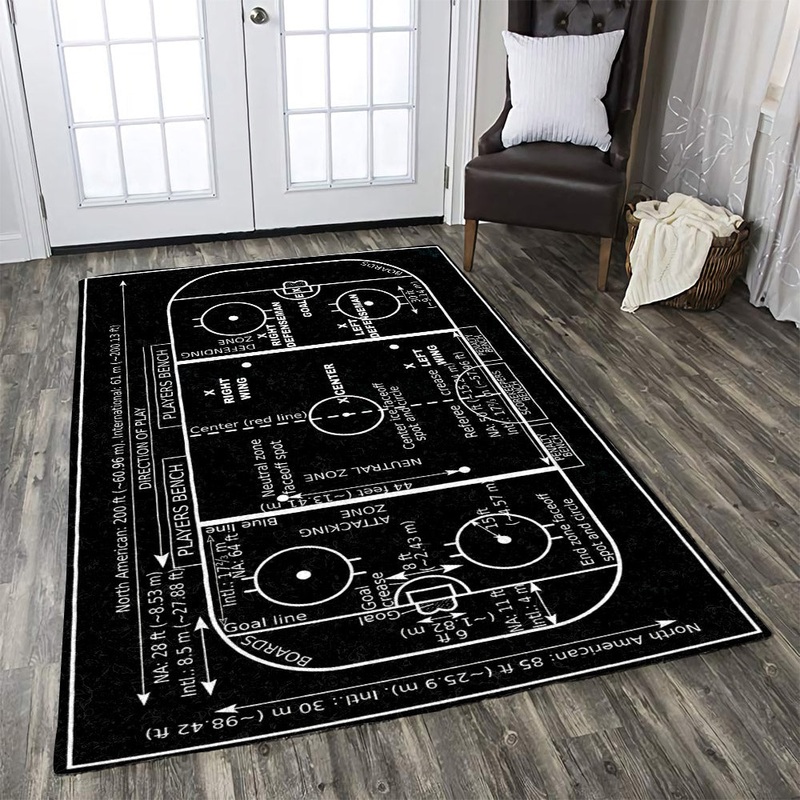 Vintage Ice Hockey Rink CLA1410149R Rug