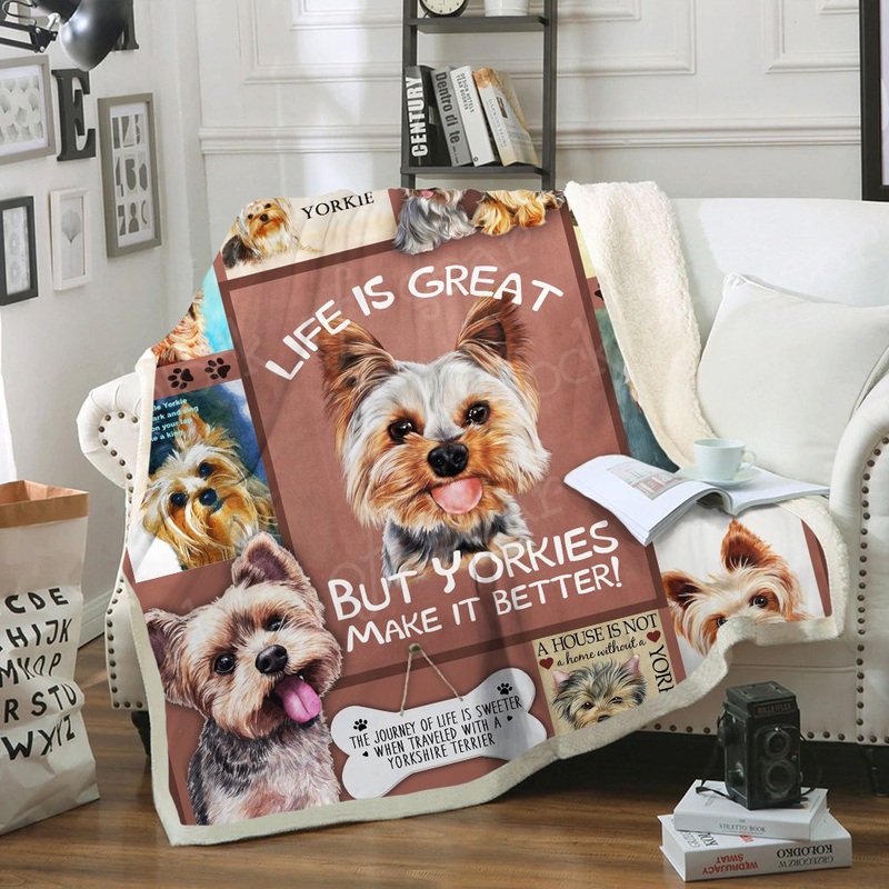 Yorkshire Terrier CL03100234MDF Sherpa Fleece Blanket