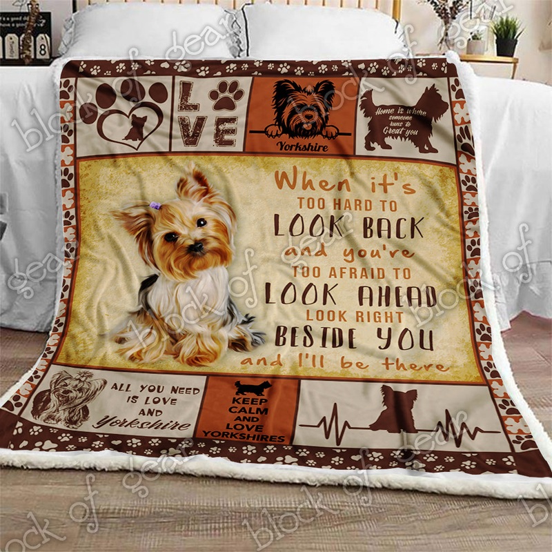 Yorkshire Terrier My Four Paws Friend CL1809116MDF Sherpa Fleece Blanket