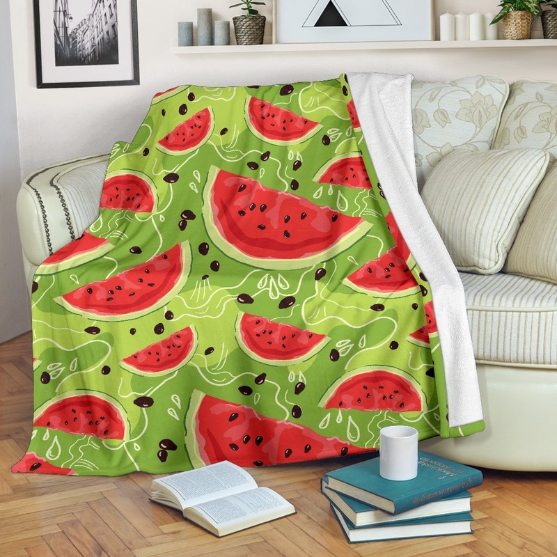 Yummy Watermelon Pieces CL16100748MDF Sherpa Fleece Blanket