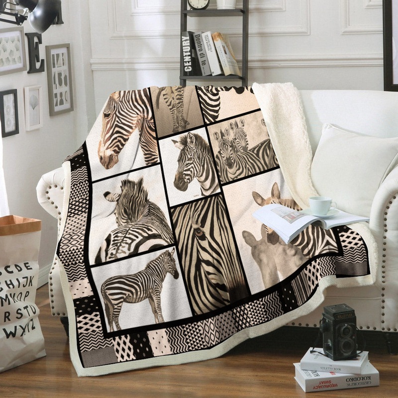 Zebra CL02111123MDF Sherpa Fleece Blanket