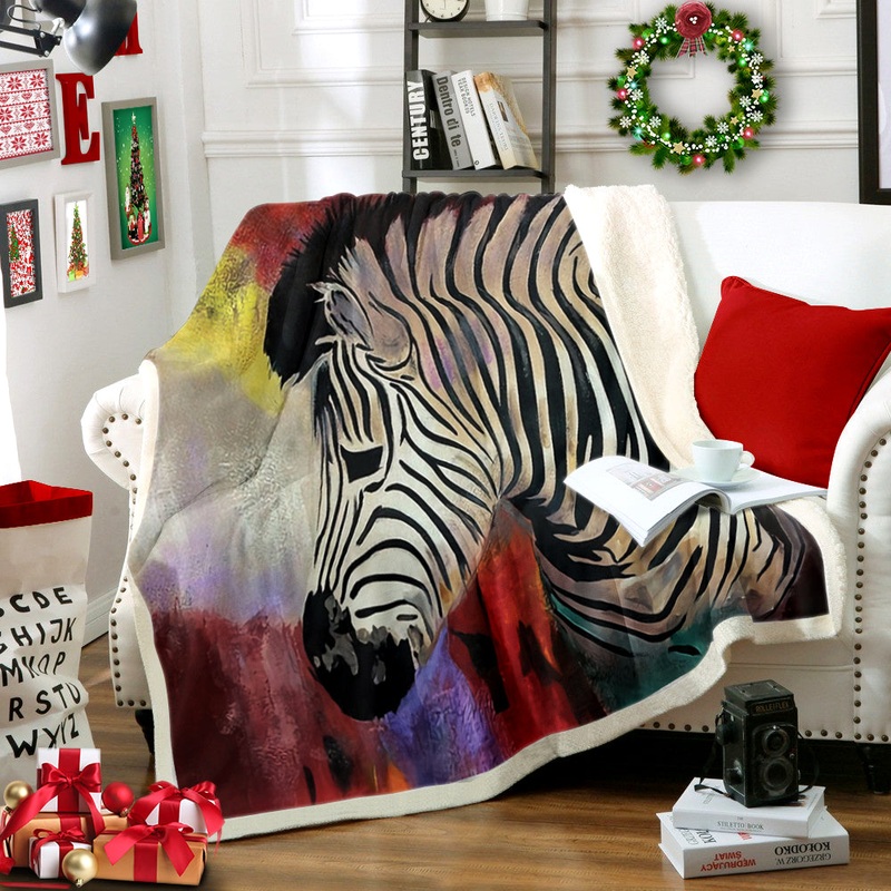 Zebra HT0111181TT Sherpa Fleece Blanket