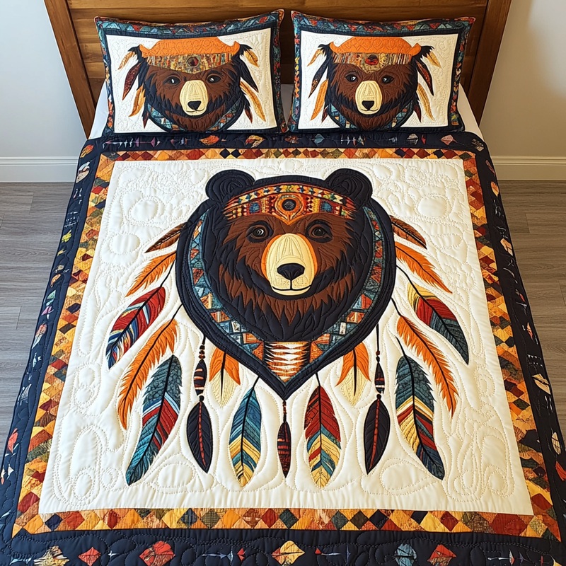 Native American Bear DAI241224280 Quilt Bedding Set