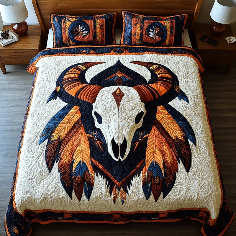 Tribal Bull Skull DAI241224168 Quilt Bedding Set