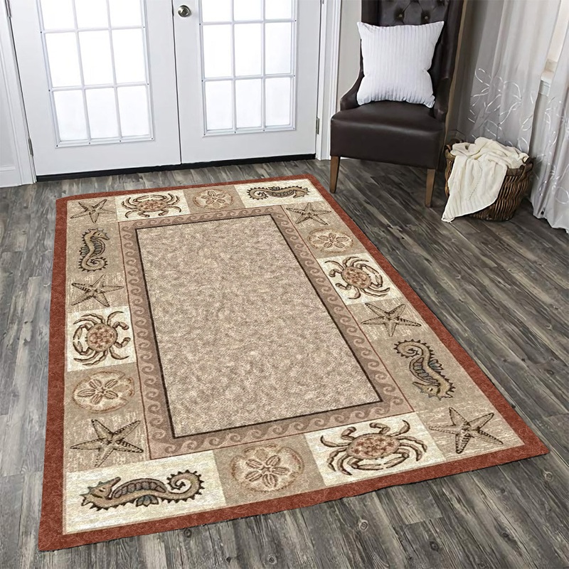 Seahorse Starfish Crab CLA0110183R Rug
