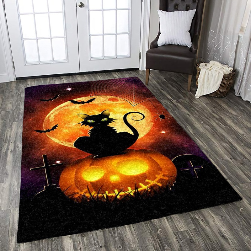 Cat With Halloween HN270817R Rug