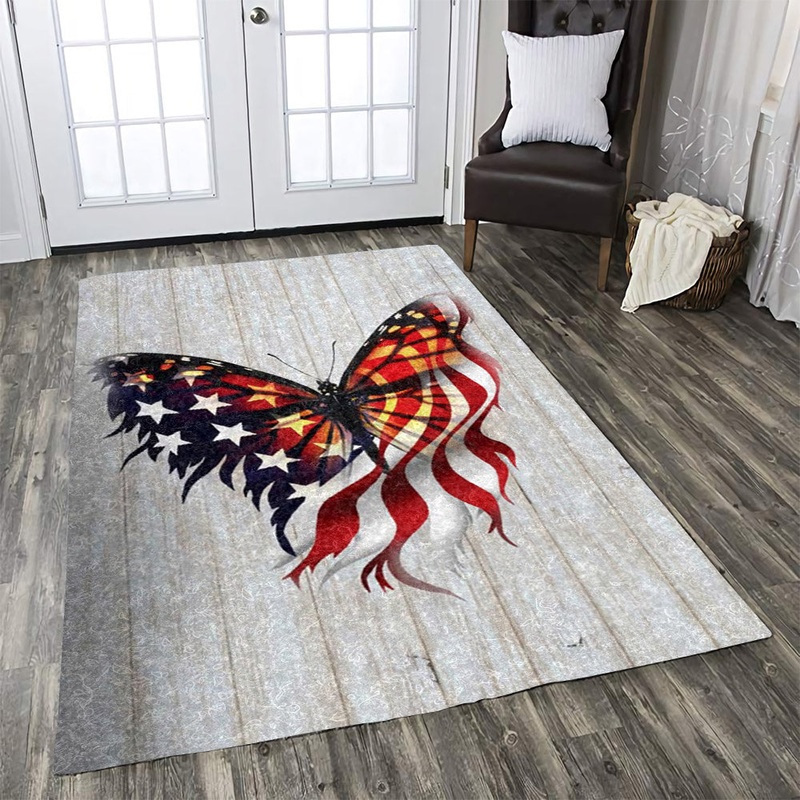 Butterfly US Flag CLA18100059R Rug