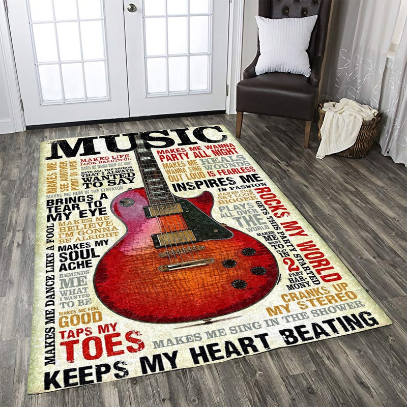 Music Makes My Life Guitar CL171009MDR Rug