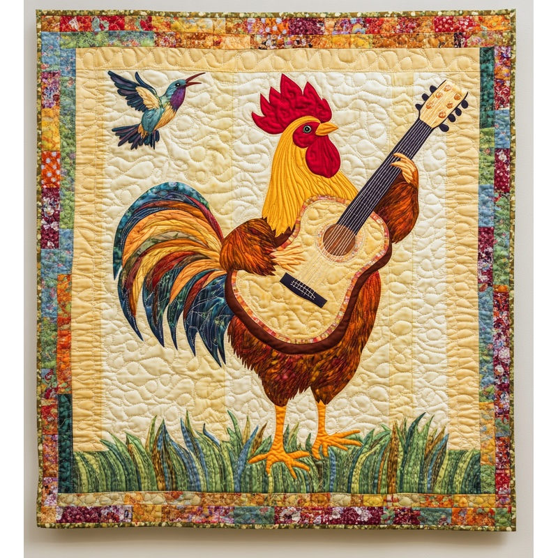 Chicken Guitarist DAI241224332 Quilt Blanket