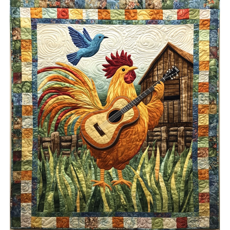 Chicken Guitarist DAI241224333 Quilt Blanket